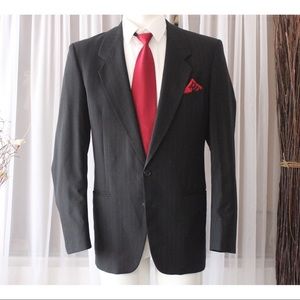 YSL 100% Wool Black Luxury Blazer Jacket 40L